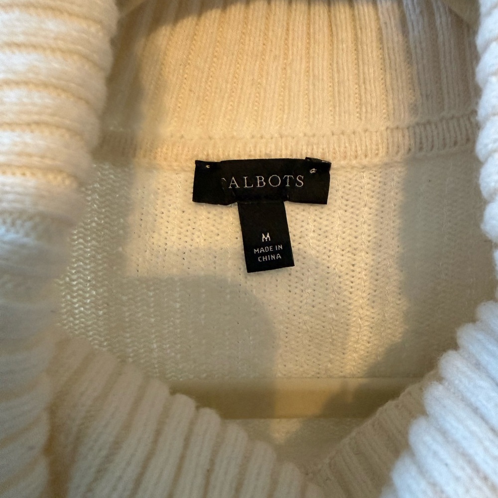 Talbots Cream and navy Striped Sequin Sweater - Picture 4 of 12